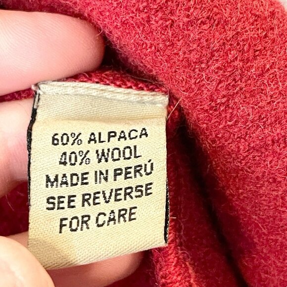 Beyond Threads Cardigan Sweater Women S Red Asymmetrical Alpaca Wool Lagenlook - Picture 6 of 6